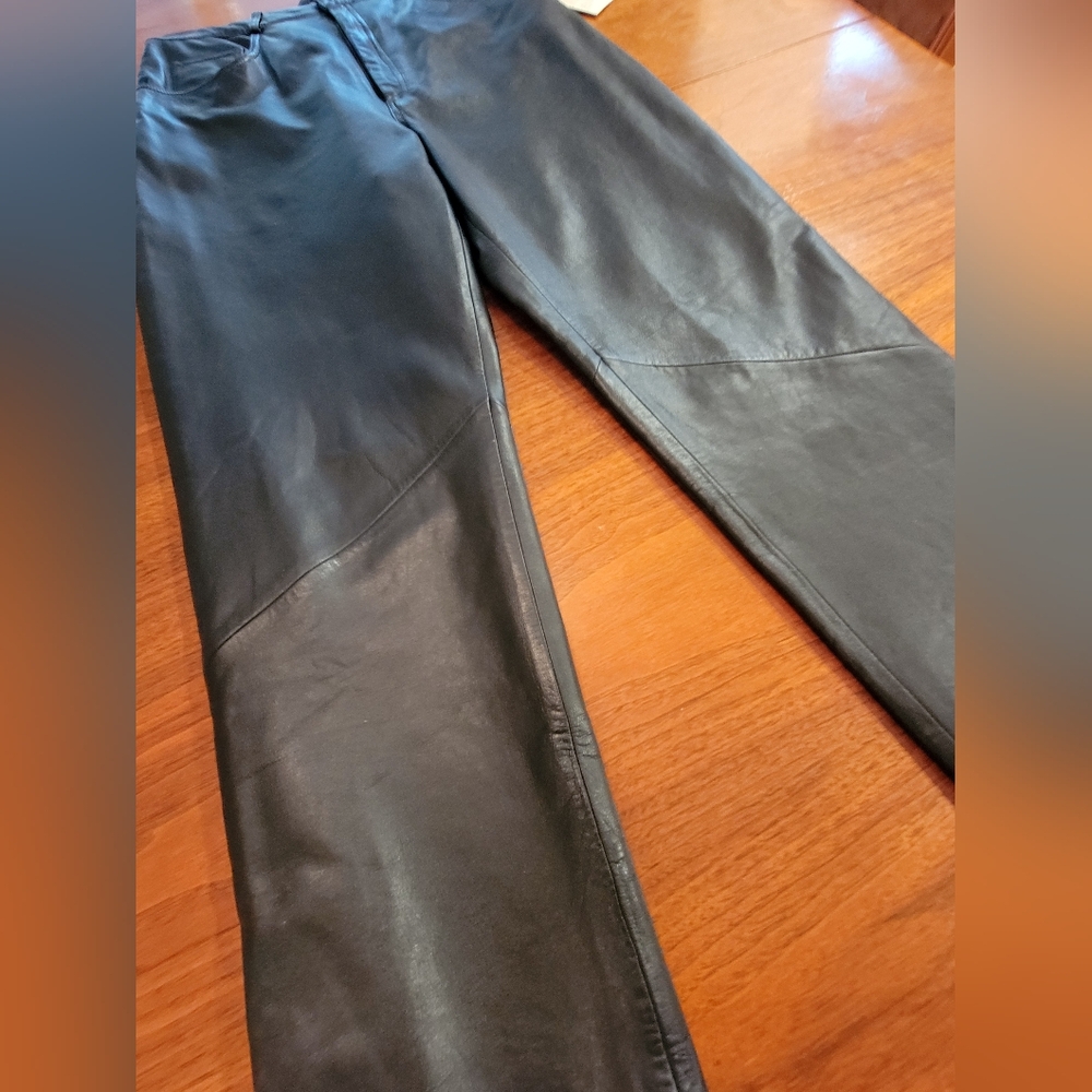 NWT VS2 Vakko Black Lamb Leather High Waist Pants Size 6 - Picture 8 of 16